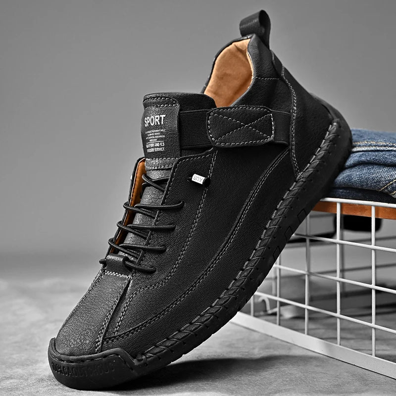 Men's Comfortable Lace Up Sneakers with Good Grip Sole