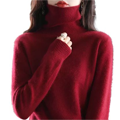 Luxurious Pure Cashmere Lady Turtleneck Jumper