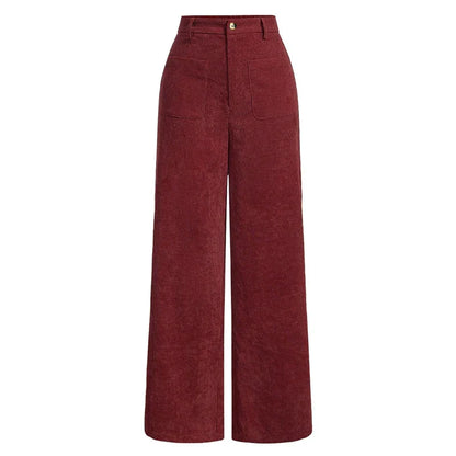 Comfortable High Waist Loose Fit Women's Pants with Pockets