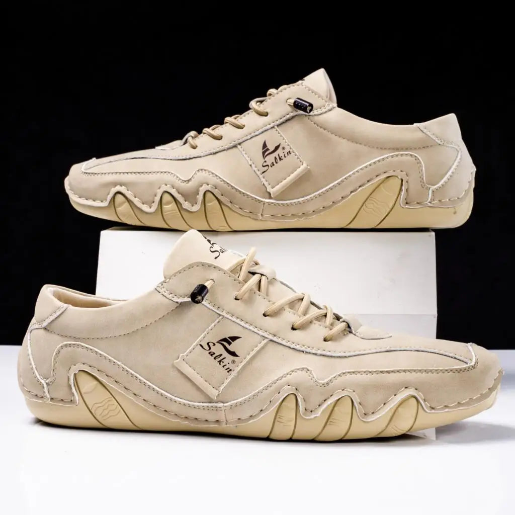 Men's Comfortable Lace Up Sneakers with Contrast Details