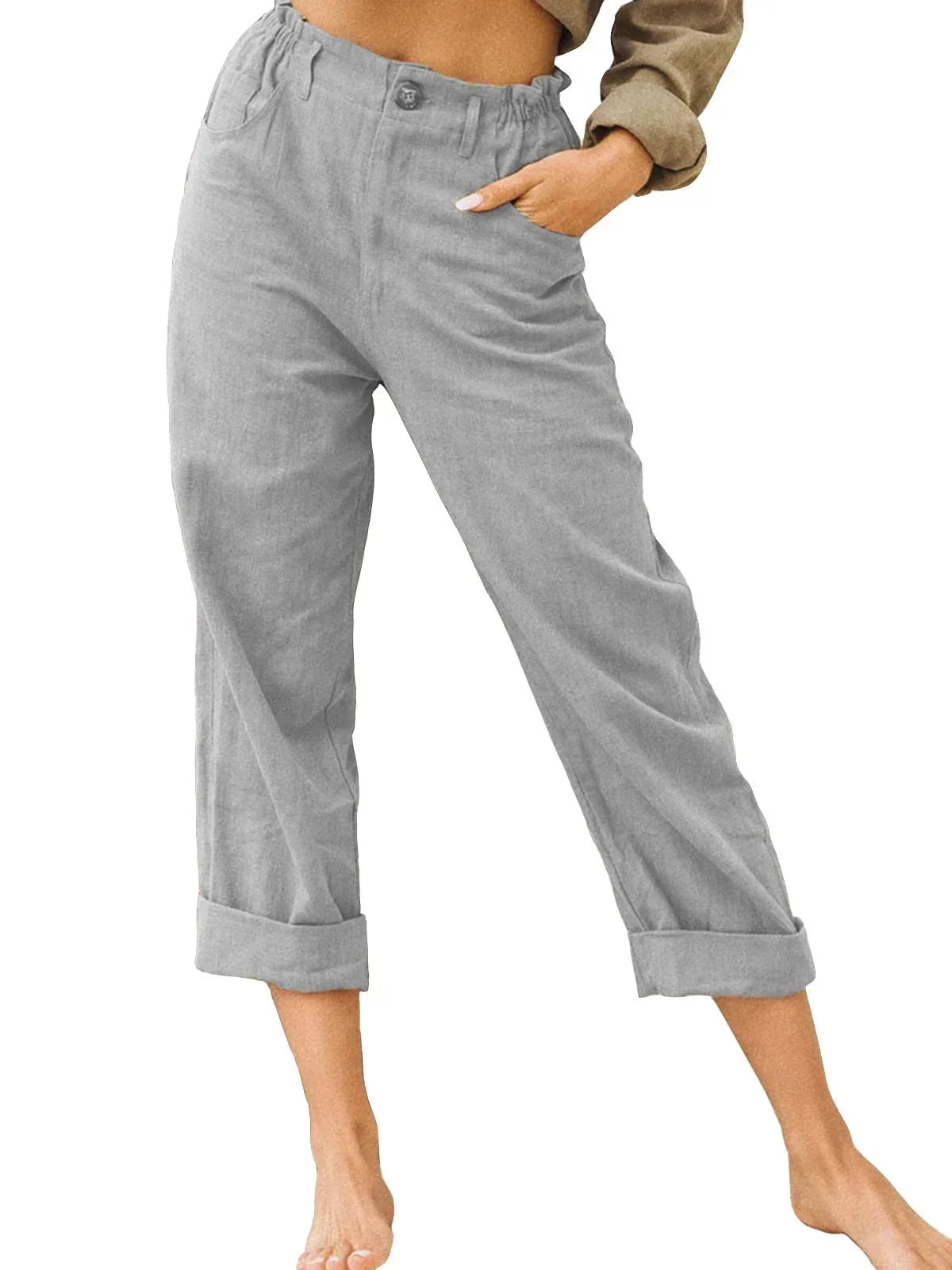 Comfortable Summer Linen Pants for Women with Pockets