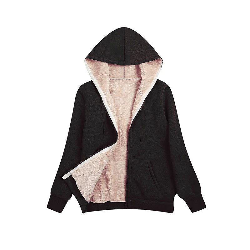 Warm Women's Fleece Hoodie for Winter Season
