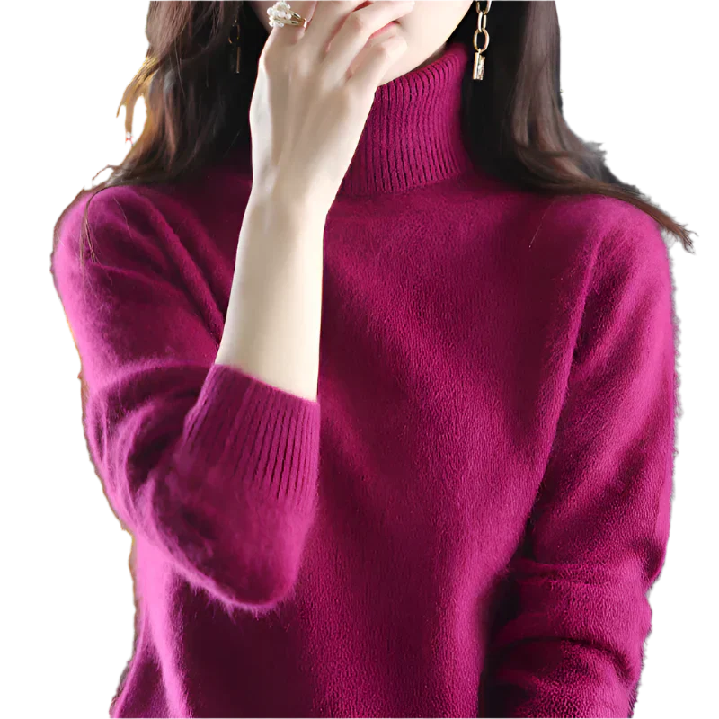 Luxurious Pure Cashmere Lady Turtleneck Jumper