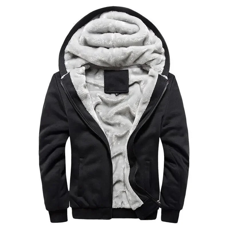 Warm Hooded Quilted Fleece Coat