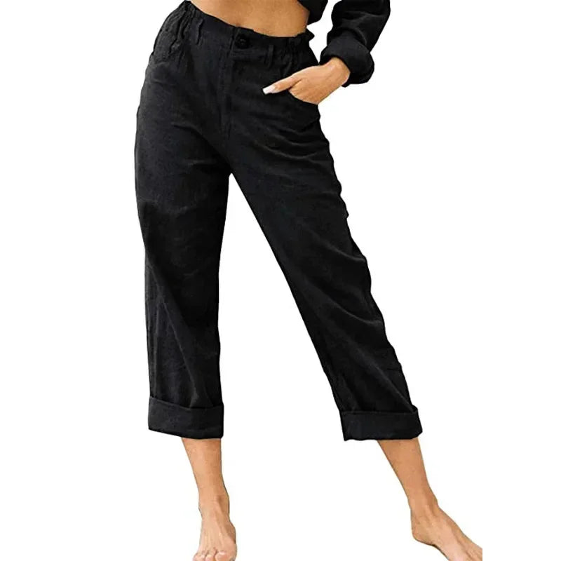 Comfortable Summer Linen Pants for Women with Pockets