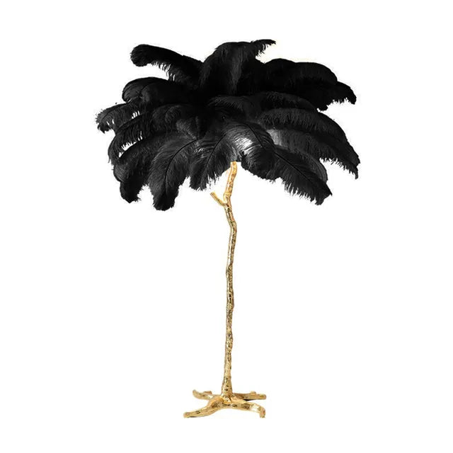 Elegant Metal Feather Standing Lamp