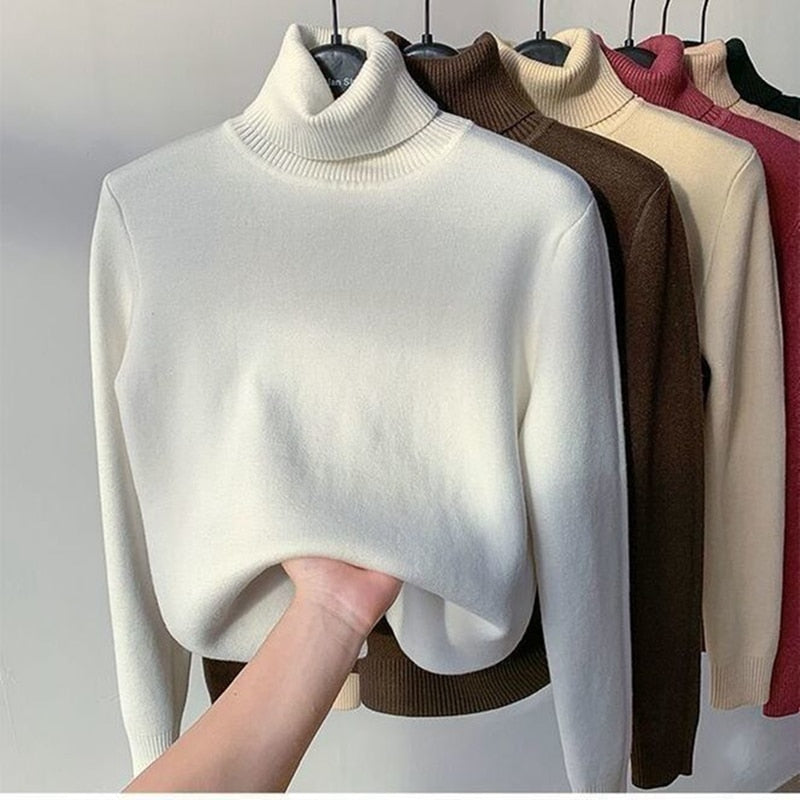 Soft Warm Cable Turtleneck Sweater