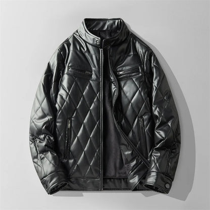 Black Faux Leather Biker Jacket - OutfitLondon