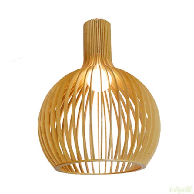 Rural Style Wood Pendant Light with Adjustable Cord