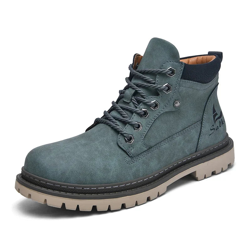 Real Leather Low Heel Ankle Boots