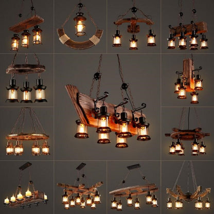 Farmhouse Style Wooden LED Light Fixture - OutfitLondon