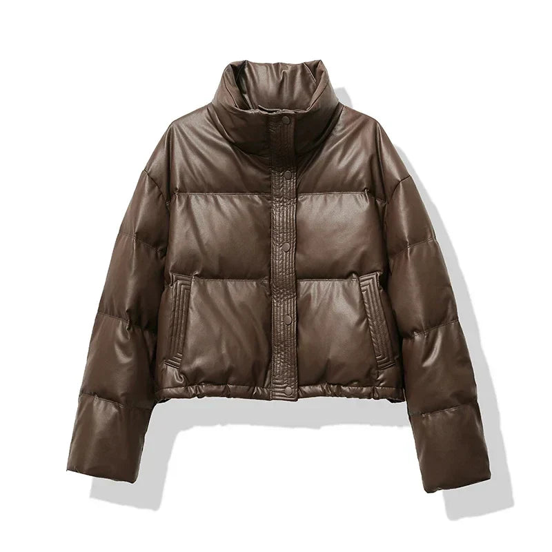 Chic Mini Glossy Down Jacket - OutfitLondon