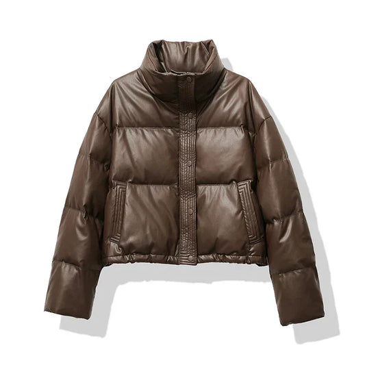 Chic Mini Glossy Down Jacket - OutfitLondon