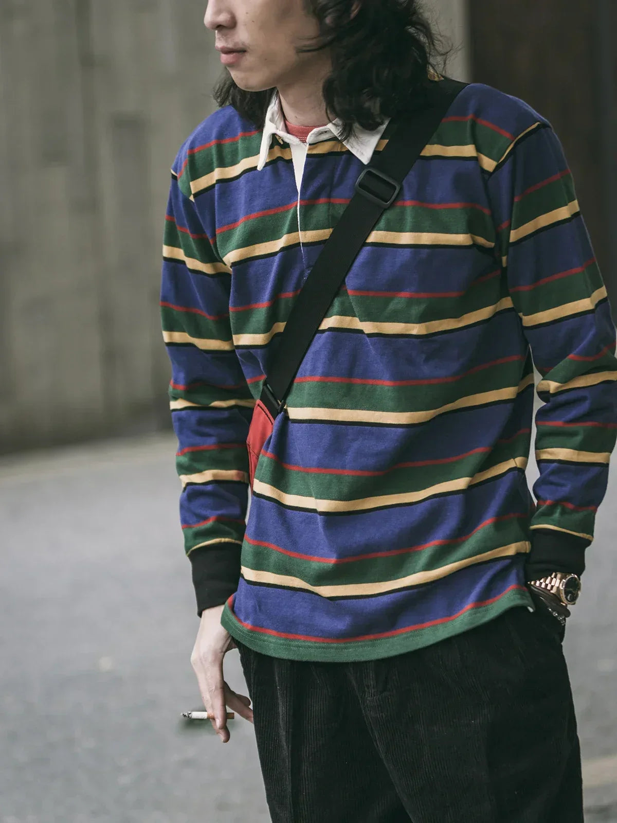 Traditional Horizontal Patterned Casual Polo Shirt - OutfitLondon