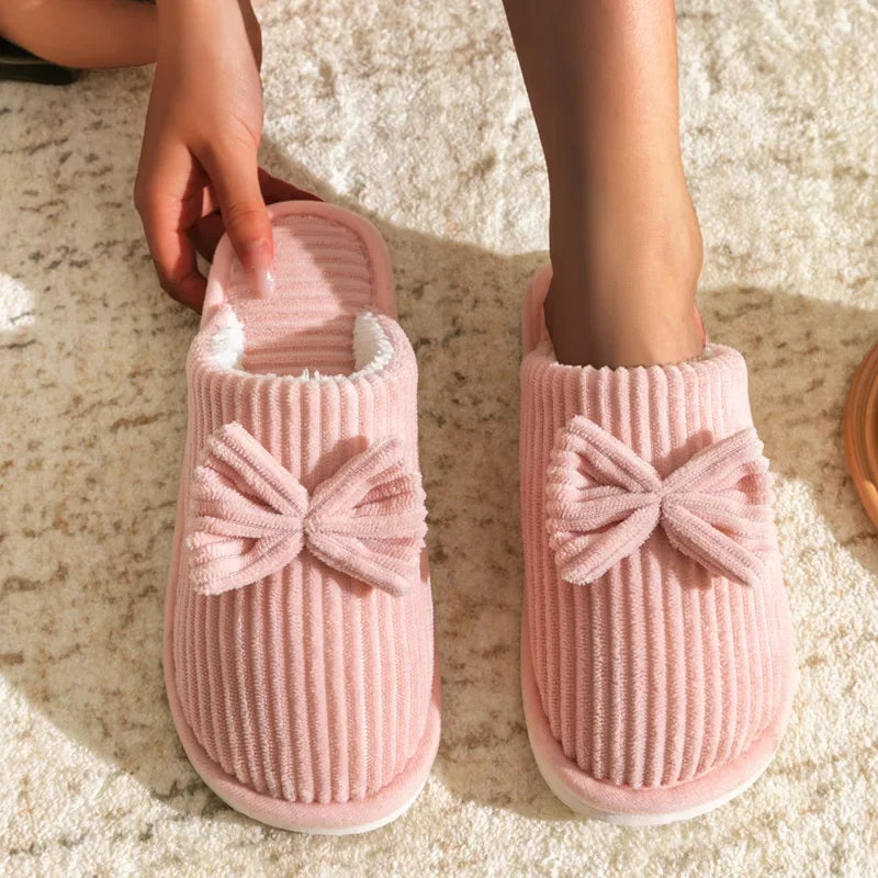 Comfortable Slippers with Cute Bow