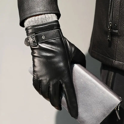 Cozy Fleece Lined Leather Winter Gloves