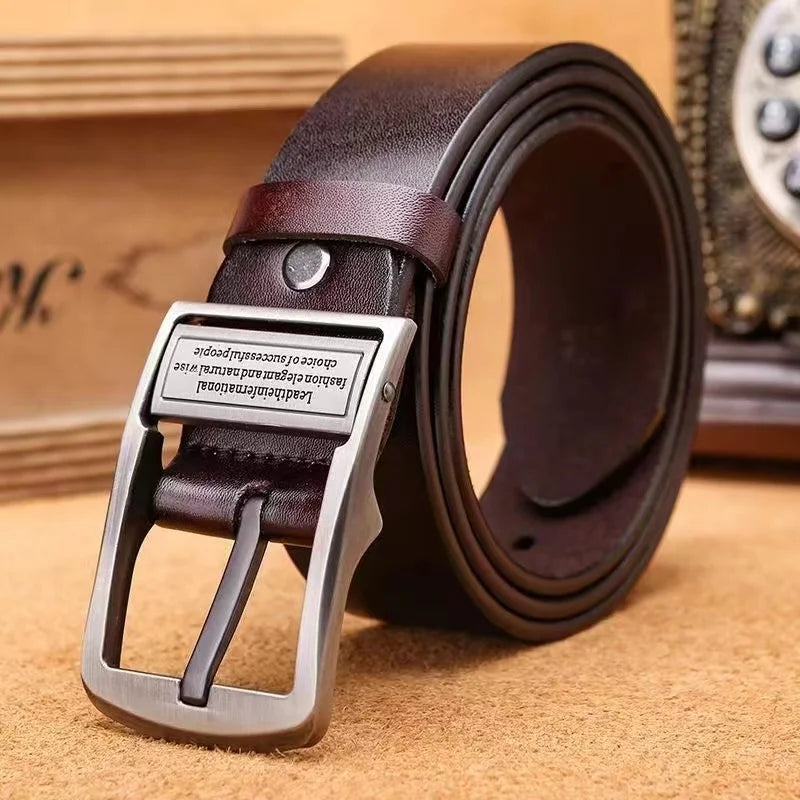 Authentic Brown Leather Cowboy Belt