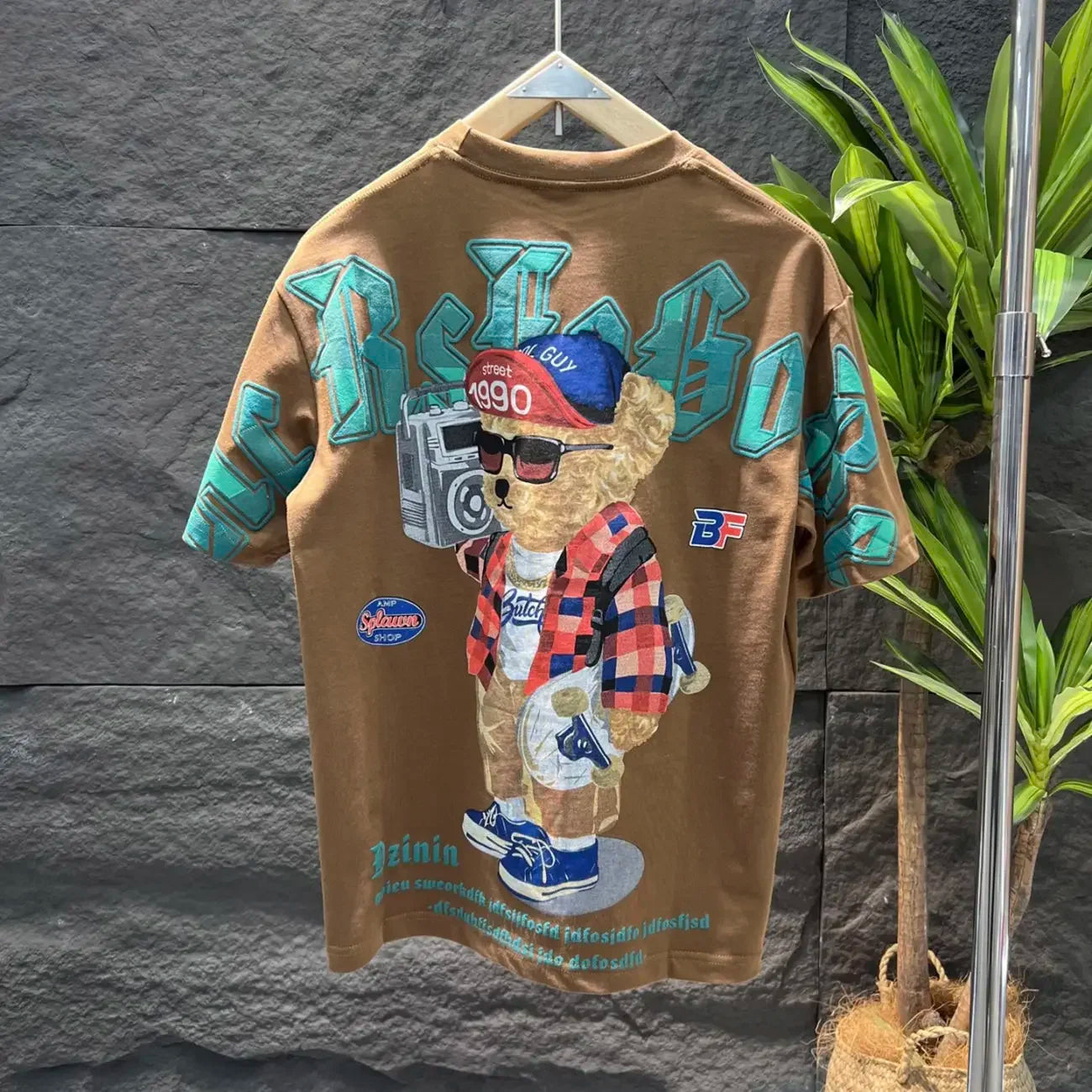 Unisex Oversized Graphic T-Shirt Vintage Wash Cotton Blend