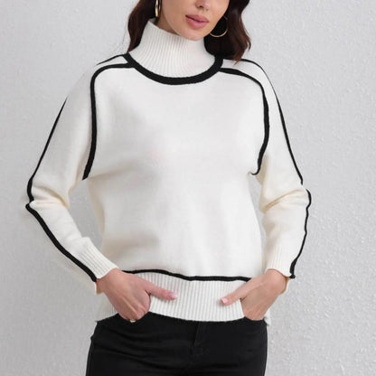Casual Fit Turtleneck Sweater | Soft Ribbed Cuffs Sweater