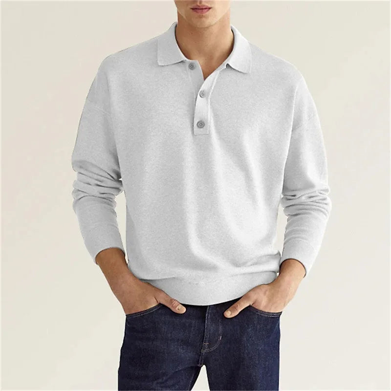 Men's Wool Polo Shirt Wool Cotton Blend Soft Breathable