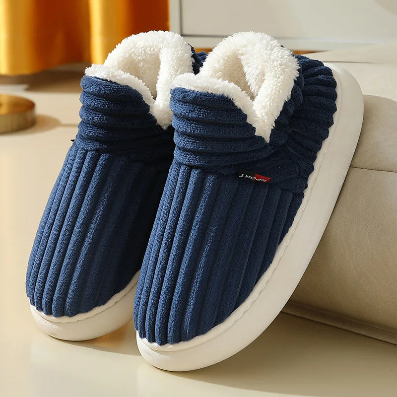 Plush Fleece Comfort Slippers – Warm Cozy House Shoes