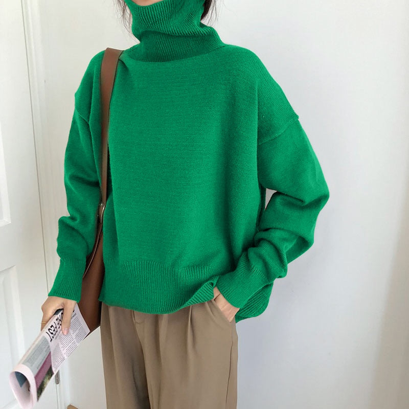 Soft Chunky Cold Weather Turtleneck Sweater