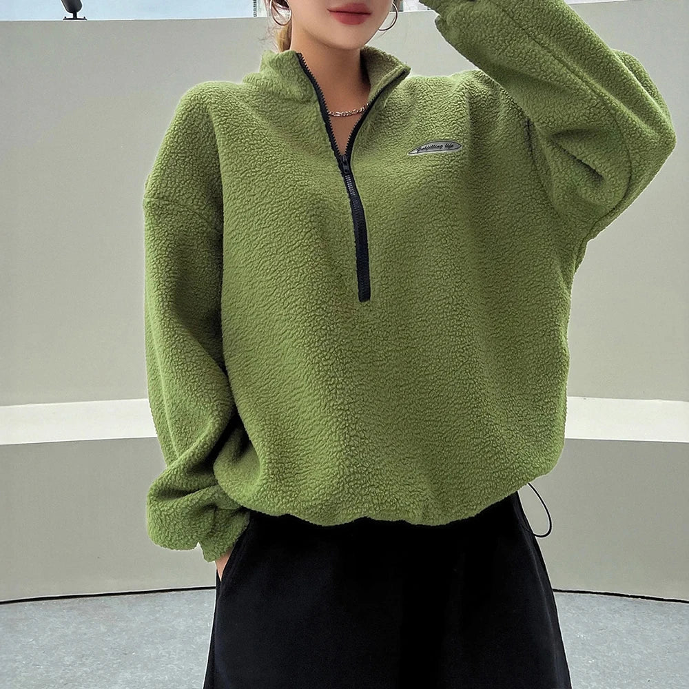 Soft Women's Fleece Half Zip Sweatshirt