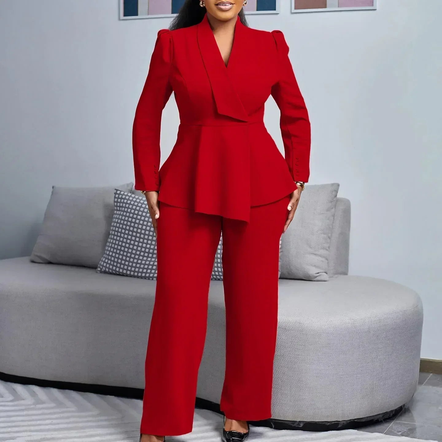 Tailored Fit Women's Blazer And Trousers Suit Set