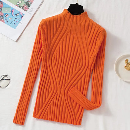Women's Soft Roll Neck Long Sleeve Sweater