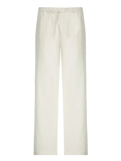Relaxed Fit Linen Trousers with Pockets