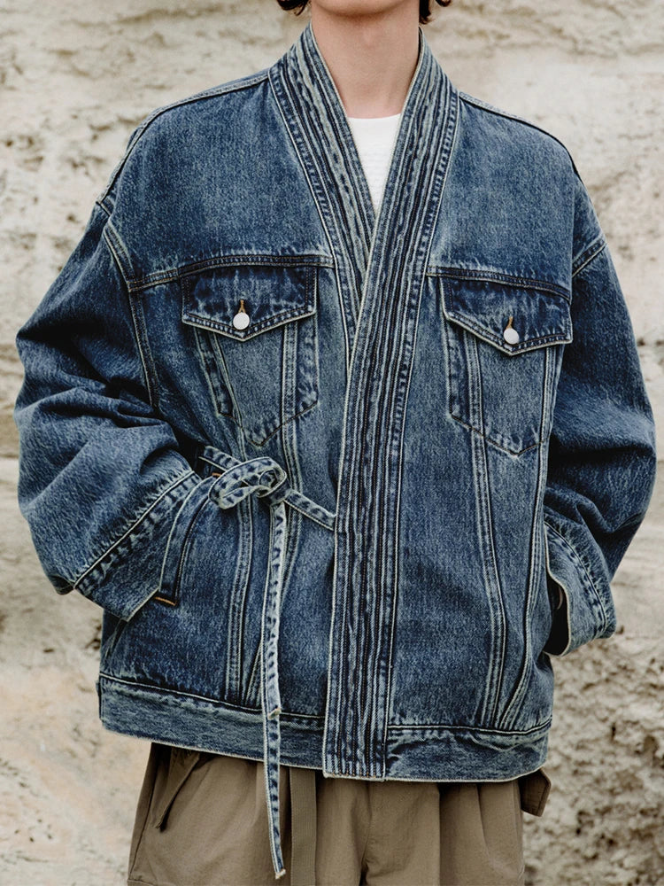 Men's Heavyweight Denim Jacket Washed Blue