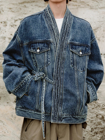 Men's Heavyweight Denim Jacket Washed Blue