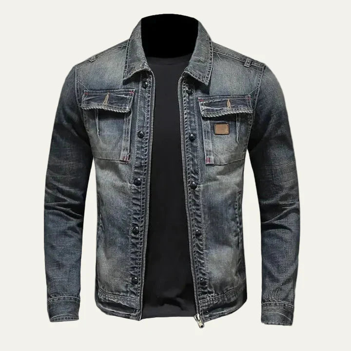 Slim Fit Vintage Style Jean Jacket - OutfitLondon