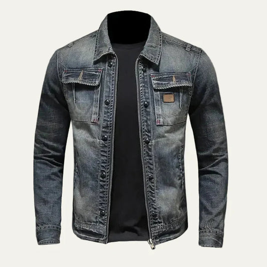 Slim Fit Vintage Style Jean Jacket - OutfitLondon