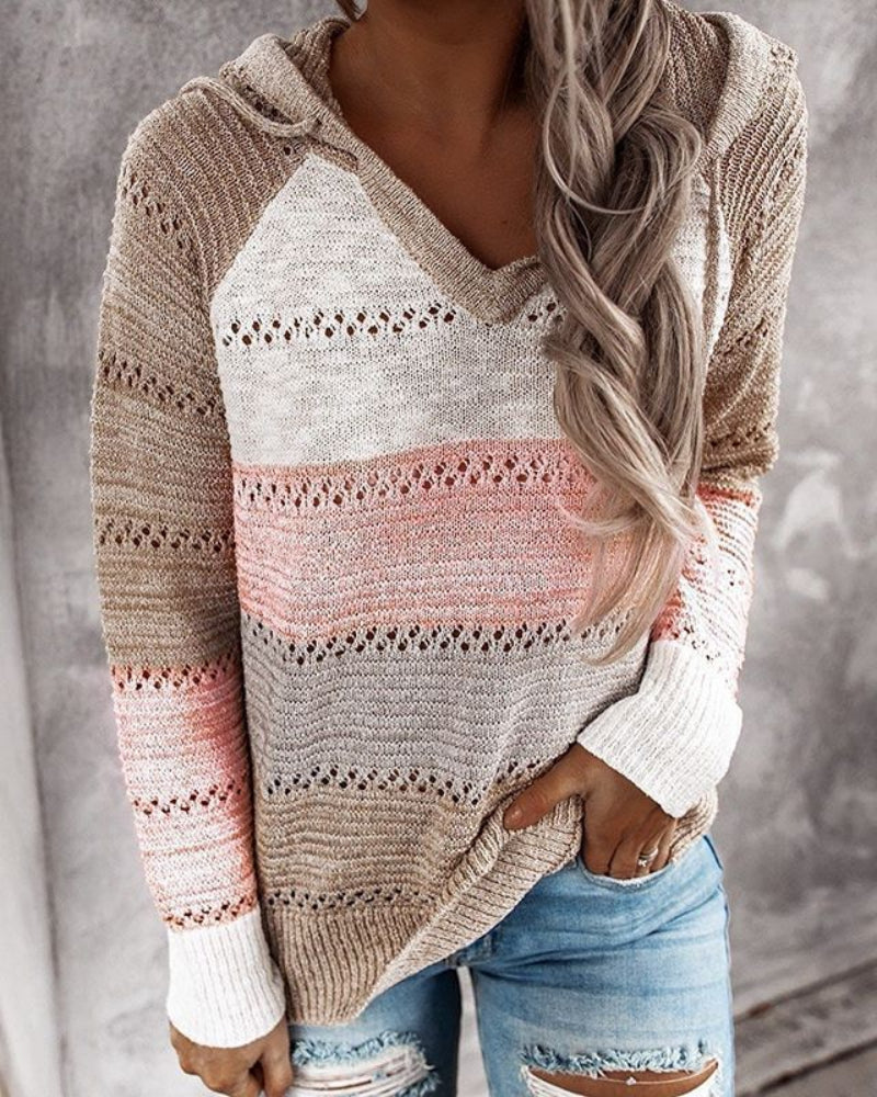 Warm Women's Cable Knit Hoodie Sweater