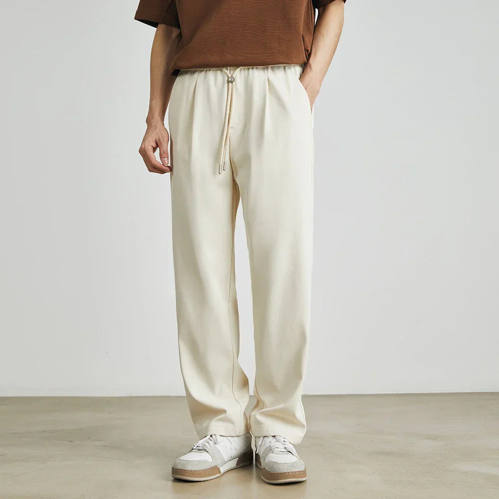 Relaxed Fit Elastic Waist Men's Pants