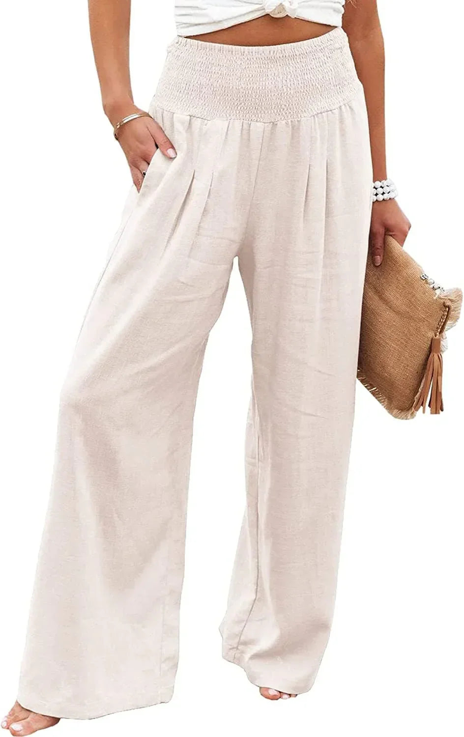 Relaxed Fit Women's Cotton Trousers