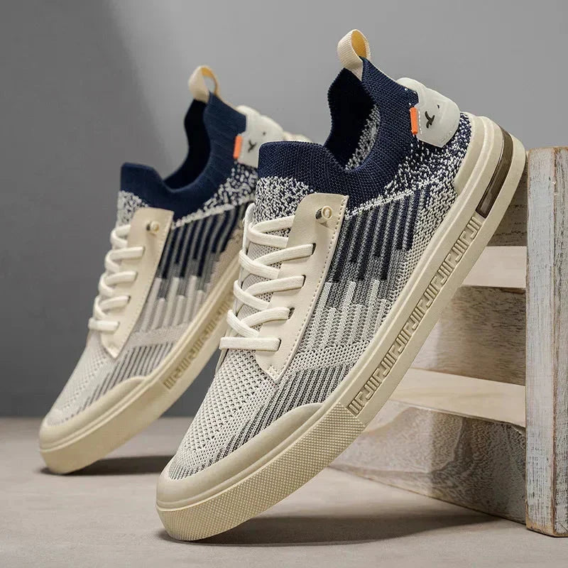 Comfy Knit Sneakers - Casual Lightweight Shoes - OutfitLondon