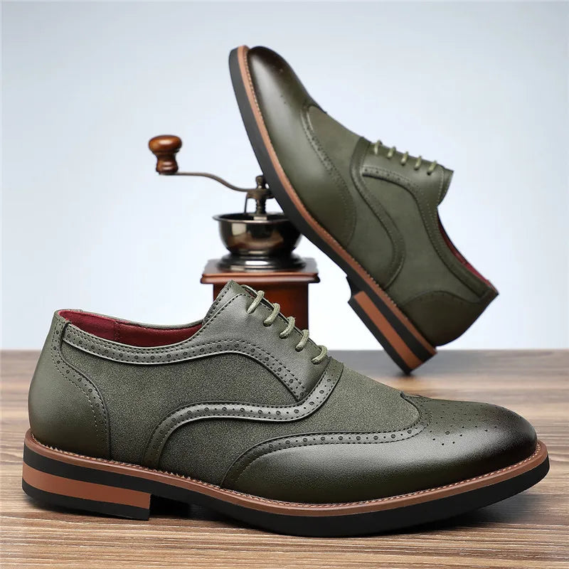 Authentic Brown Leather Oxford Shoes