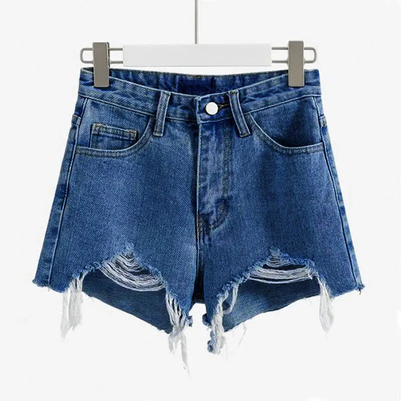 Relaxed Fit Women's Ripped Denim Shorts