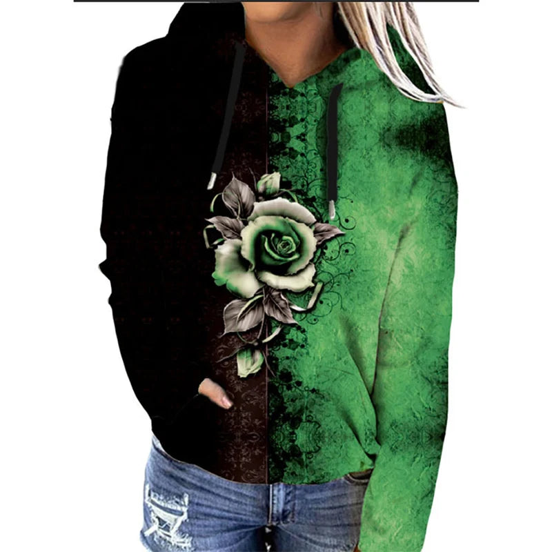 Soft Womens Oversized Flower Sweatshirt - OutfitLondon