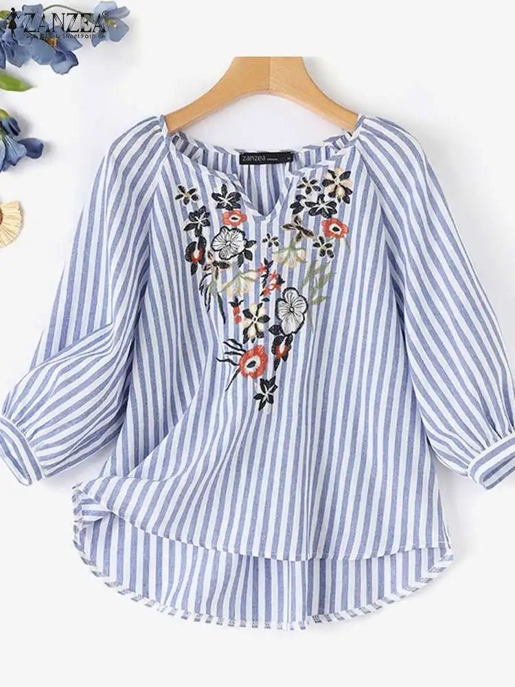 Pretty Flower Pattern Ladies Top - OutfitLondon