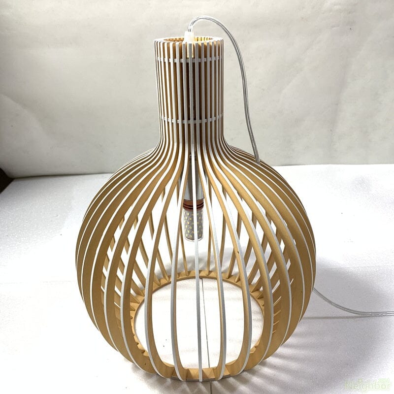 Rural Style Wood Pendant Light with Adjustable Cord