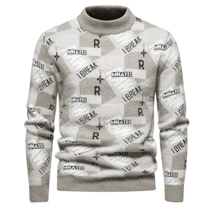 Faux Fur Crew Neck Men's Sweater