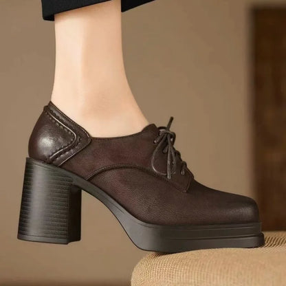 High Chunky Heel Shoes - OutfitLondon