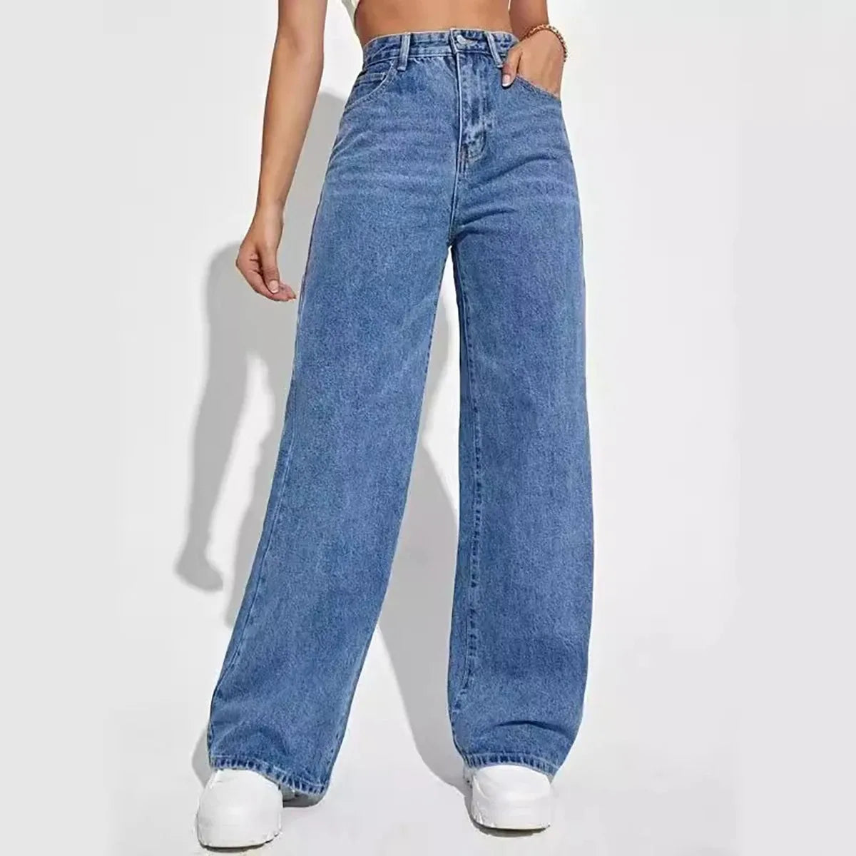 Timeless High Waisted Straight Leg Women's Jeans - OutfitLondon
