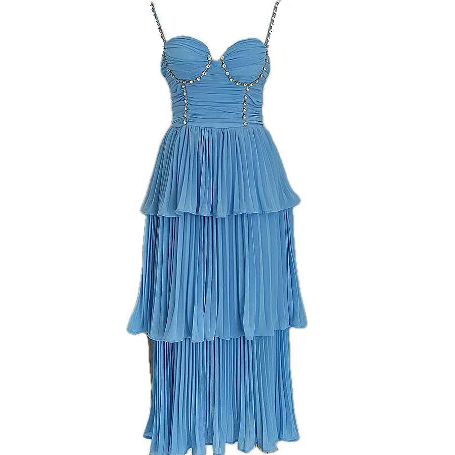 Elegant Deep V Neck Evening Gown Dress