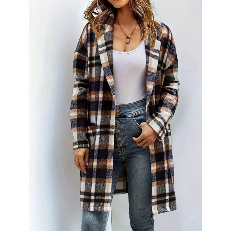Timeless Plaid Wool Women's Coat