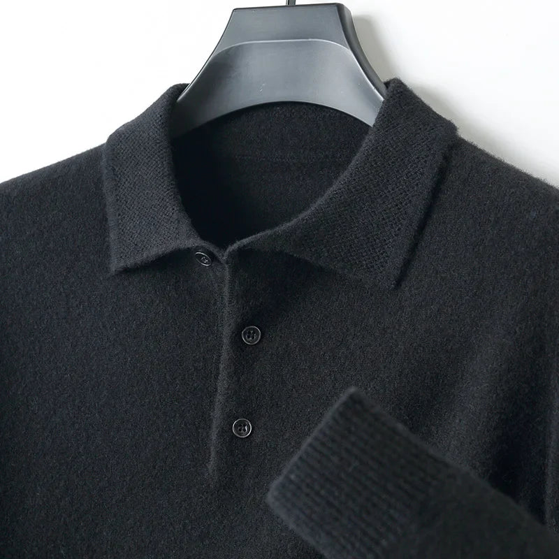 Men's Merino Polo Shirt Lightweight Breathable Classic Collar