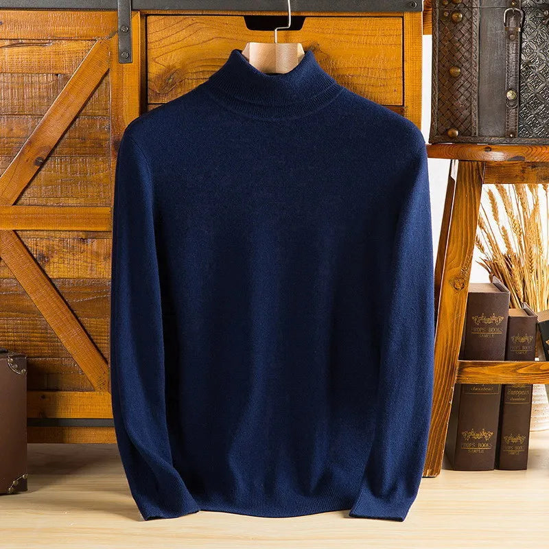 Premium Warm Cashmere Men's Turtleneck Sweater